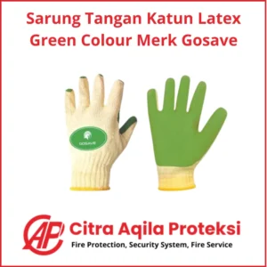 Sarung Tangan Katun Latex Green Colour Merk Gosave