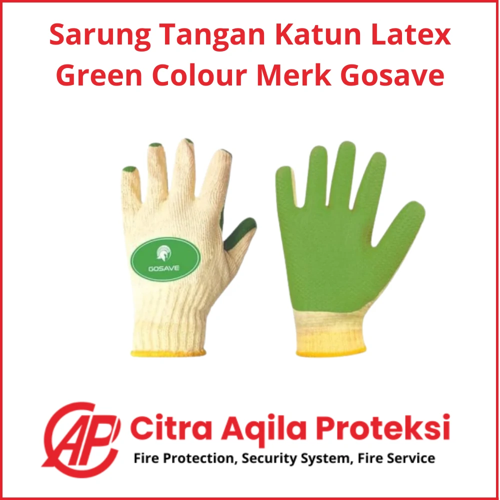 Sarung Tangan Katun Latex Green Colour Merk Gosave